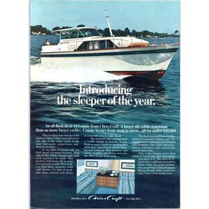 1971 Chris Craft Constellation 42 Connie Motor Yacht Vintage Print Ad Wall Art